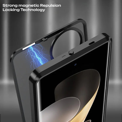 Vivo V40 5G Aluminium Metal Bumper Shield Transparent Back Case