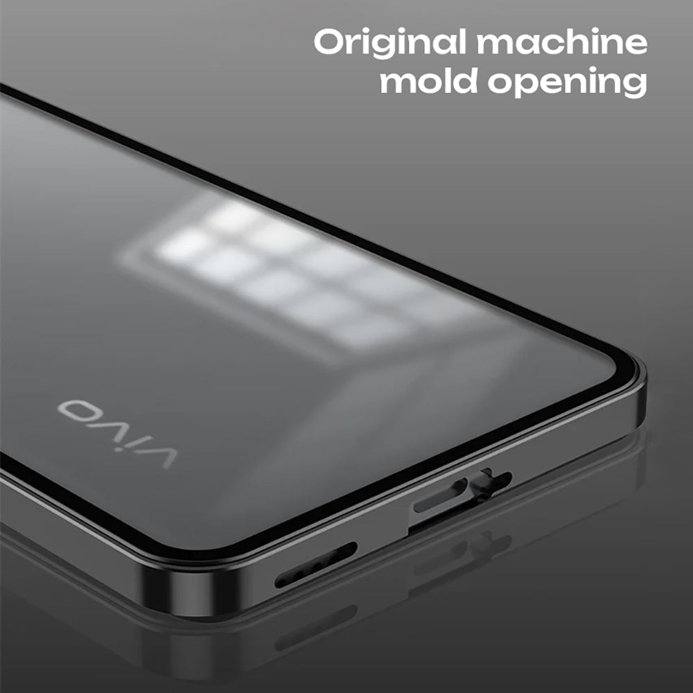 Vivo V40 5G Aluminium Metal Bumper Shield Transparent Back Case