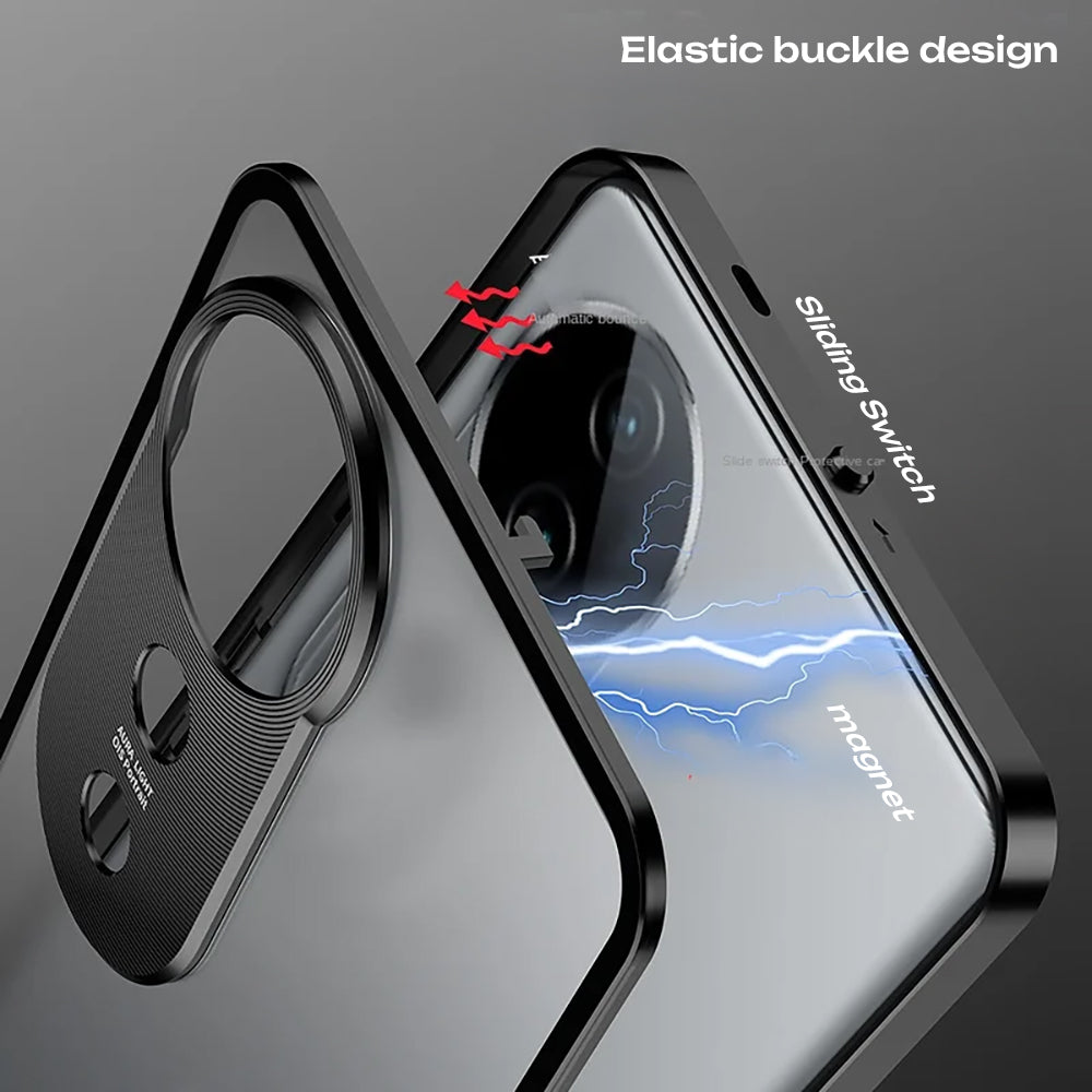 Vivo V40 5G Aluminium Metal Bumper Shield Transparent Back Case