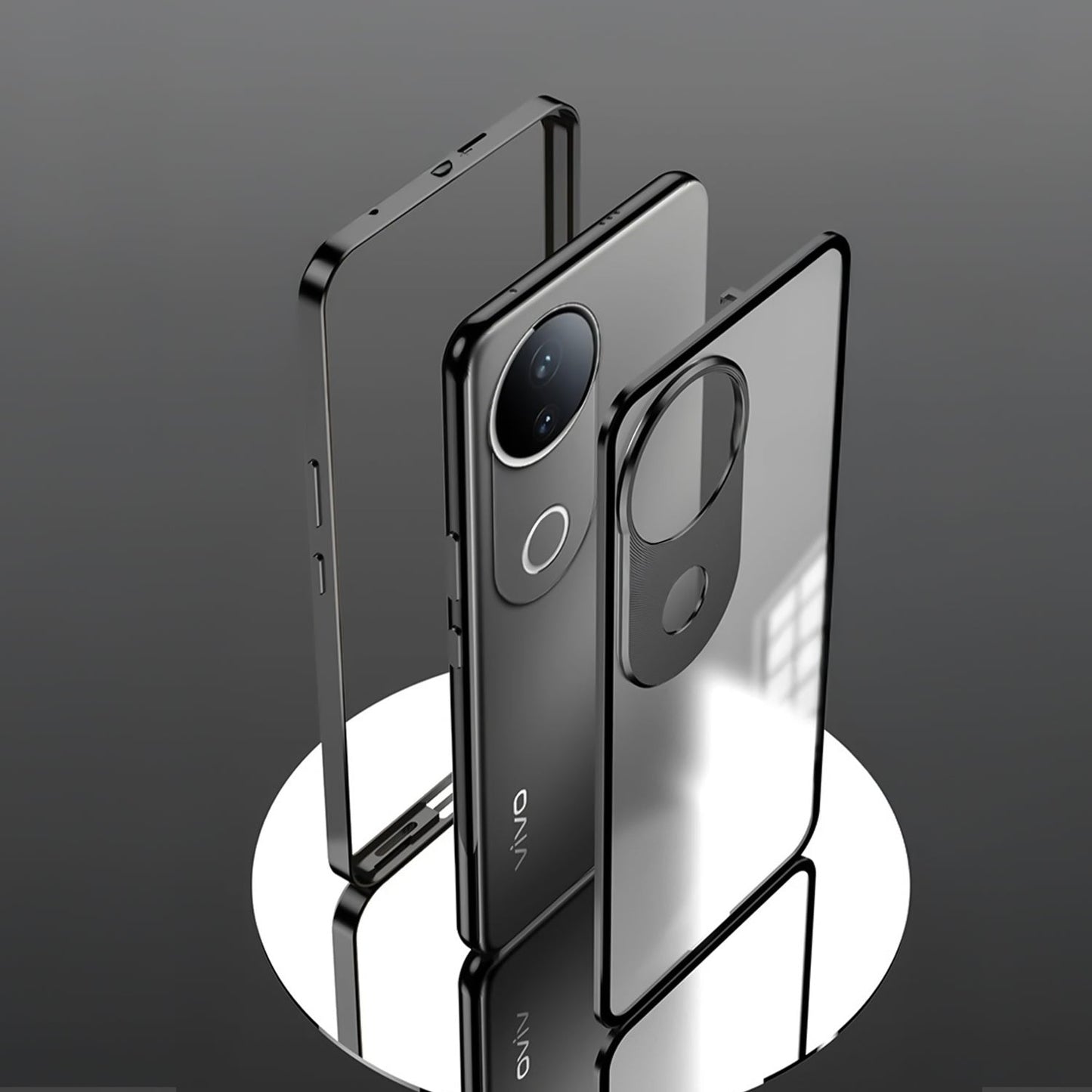 Vivo V50e 5G Aluminium Metal Bumper Shield Transparent Back Case