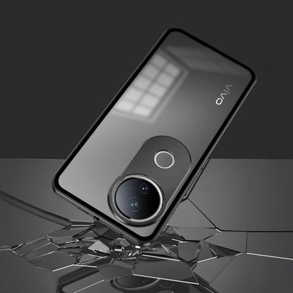Vivo V50e 5G Aluminium Metal Bumper Shield Transparent Back Case