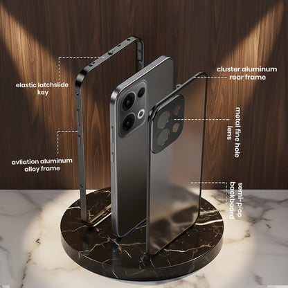 Oppo Reno 13 5G Aluminium Metal Bumper Shield Transparent Back Case