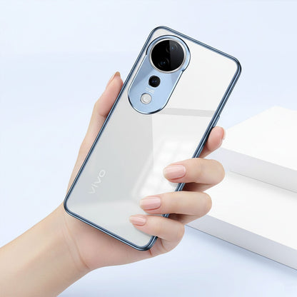 Vivo V40 5G Aluminium Metal Bumper Shield Transparent Back Case